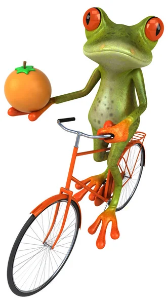Zábavná Žába Oranžovou — Stock fotografie