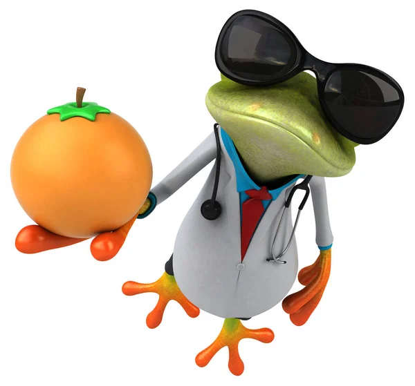 Frog Doctor Orange Illustration — Stock Photo, Image