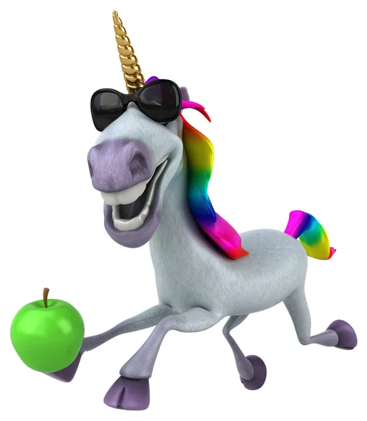 Fun Unicorn Apple Illustration — Stock Photo, Image
