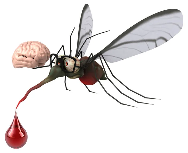Mosquito Con Cerebro Ilustración —  Fotos de Stock