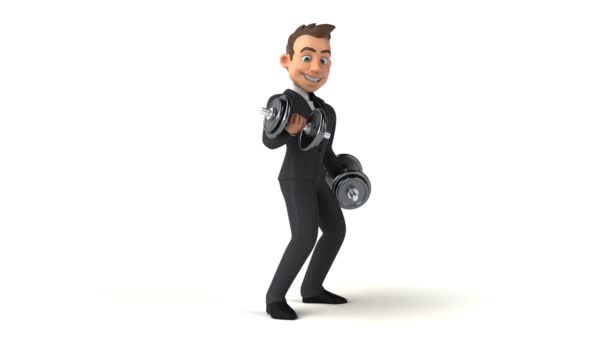 体重の楽しいビジネスマン — ストック動画