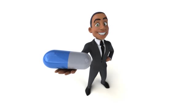 Homme Affaires Amusant Tenant Pilule — Video