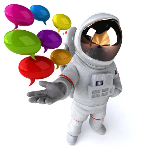 Rolig Astronaut Med Bubblor Illustration — Stockfoto