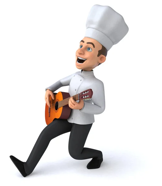 Fun Chef Guitar Illustration — Stock Photo, Image