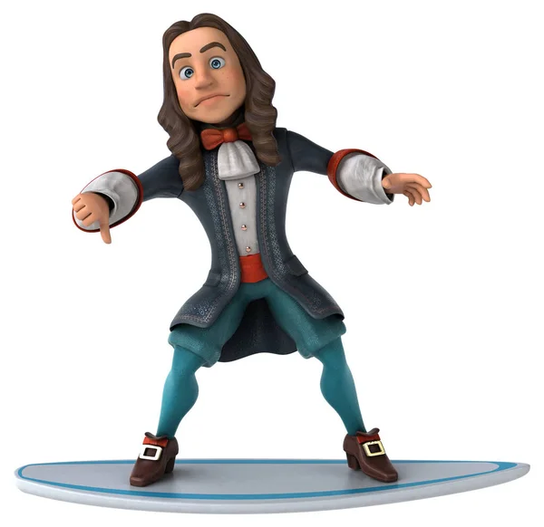 3D Illustration of a cartoon man in historical baroque costume