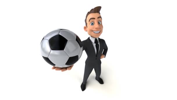 ボールと漫画のキャラクター 3Dアニメーション — ストック動画