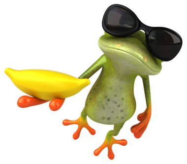 Muzlu eğlenceli kurbağa - 3D Görüntü