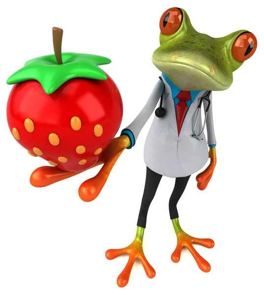 Frog Γιατρός Φράουλα Εικονογράφηση — Φωτογραφία Αρχείου