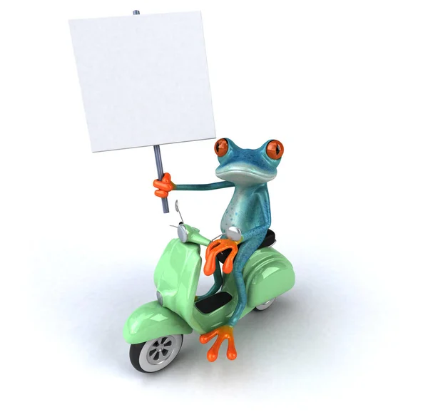 Grenouille Amusante Sur Scooter Illustration — Photo