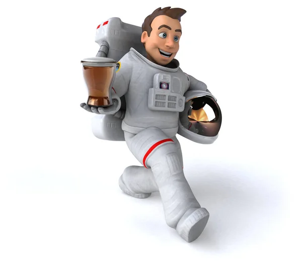 Spaß Astronaut Mit Bier Illustration — Stockfoto