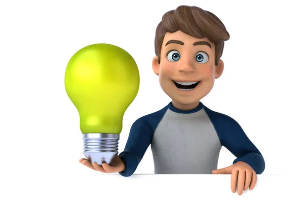 Cartoon Character Fun Teenager Lamp — Stock Photo, Image