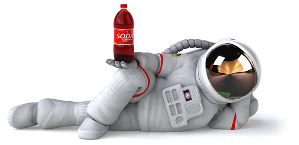 Веселий Космонавт Содовою Ілюстрація — стокове фото