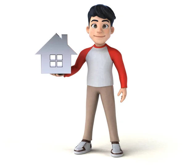 Fun Asian Teenager Manga Style House — Stock Photo, Image