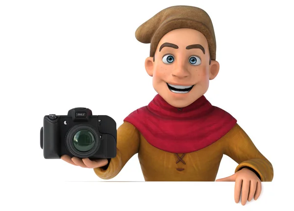 用相机对中世纪历史人物的3D描述 — 图库照片