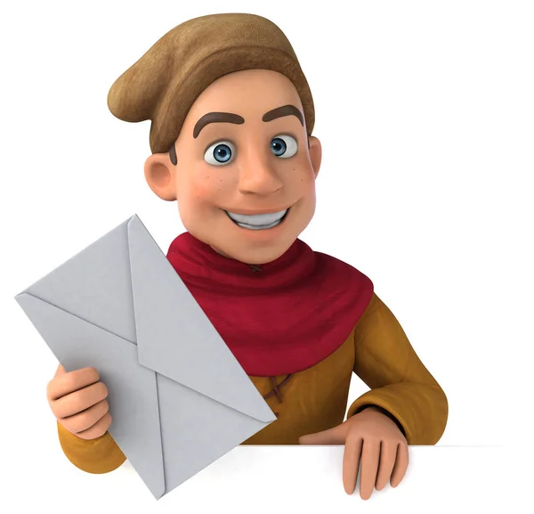 Illustration Medieval Historical Character Envelope — Stock Photo, Image