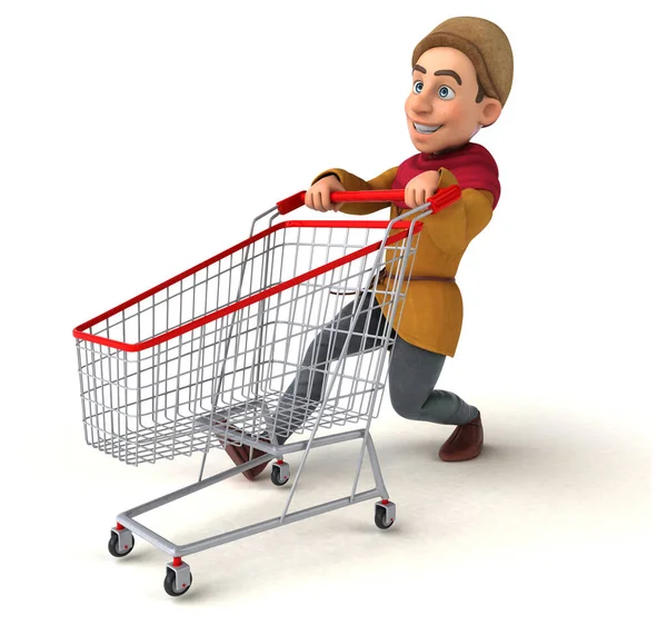 Illustration Medieval Historical Character Cart — Stock Photo, Image