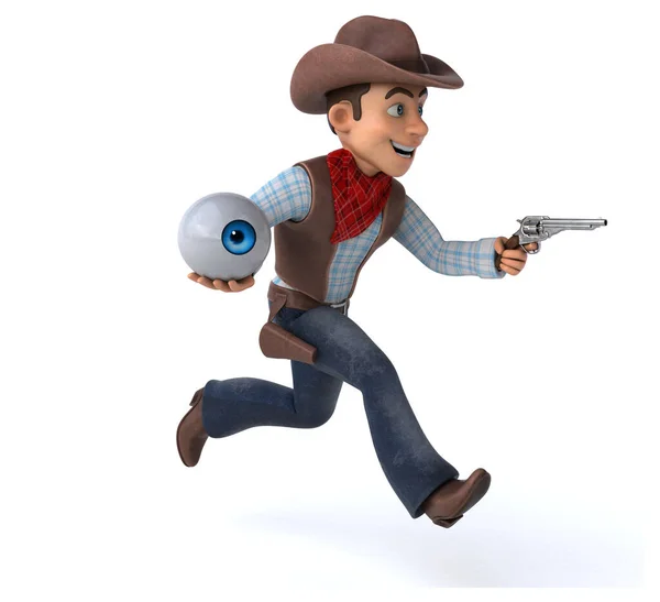 Cowboy Divertente Con Occhio Illustrazione — Foto Stock