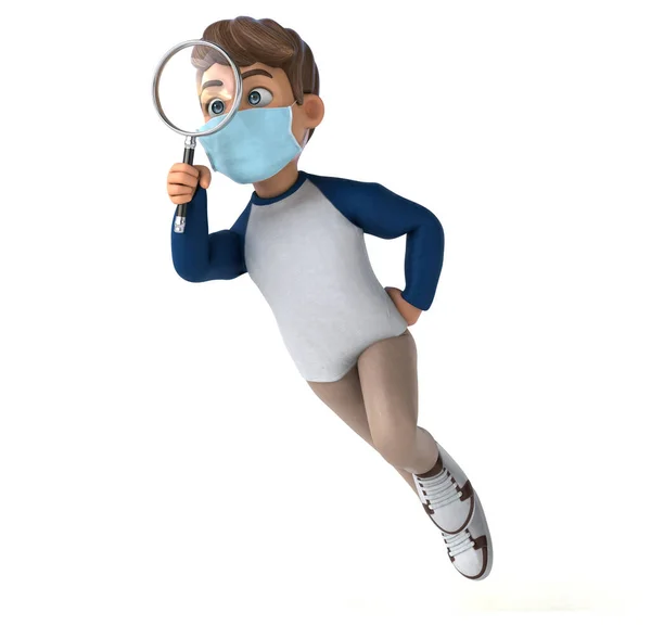 Divertido Personaje Dibujos Animados Niño Con Una Máscara —  Fotos de Stock