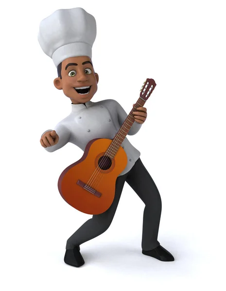 Fun Chef Guitar Illustration — Stock Photo, Image