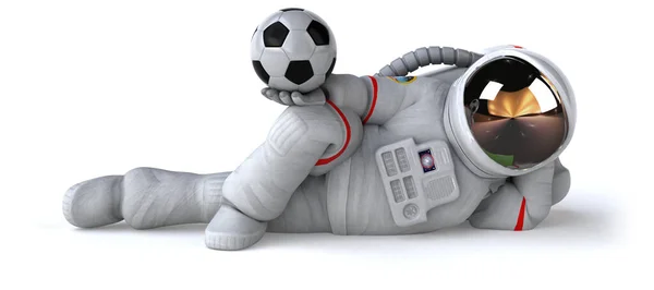 Astronauta Divertido Com Bola Ilustração — Fotografia de Stock