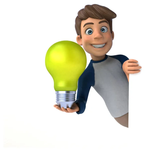 Cartoon Character Fun Teenager Lamp — Stock Photo, Image