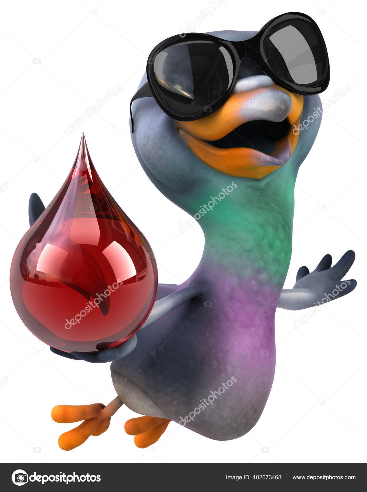 ドロップで鳩を楽しむ 3dイラスト ストック写真 C Julos