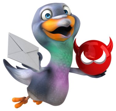 Virüslü eğlence güvercini - 3D Görüntü