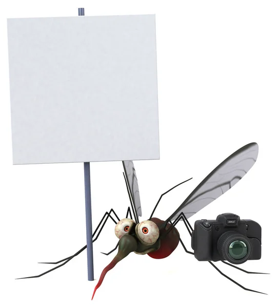 Mosquito Con Cámara Ilustración — Foto de Stock