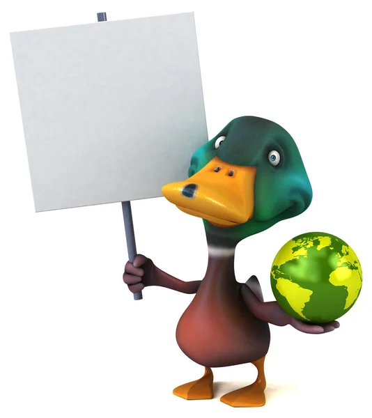 Fun Duck Planet Illustration — Stock Photo, Image