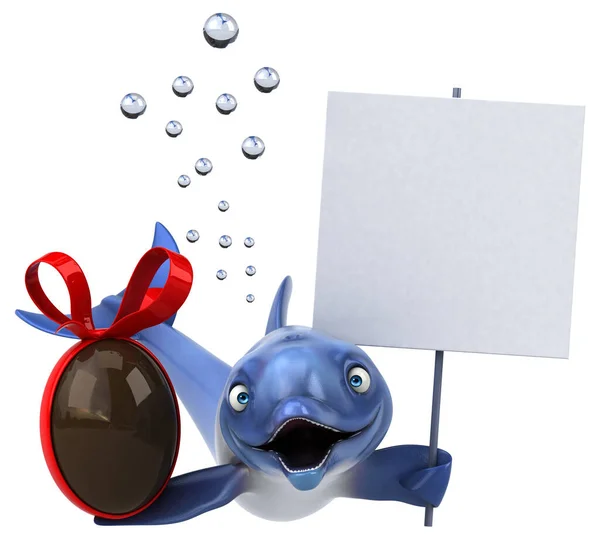 Fun Delphin Mit Illustration — Stockfoto