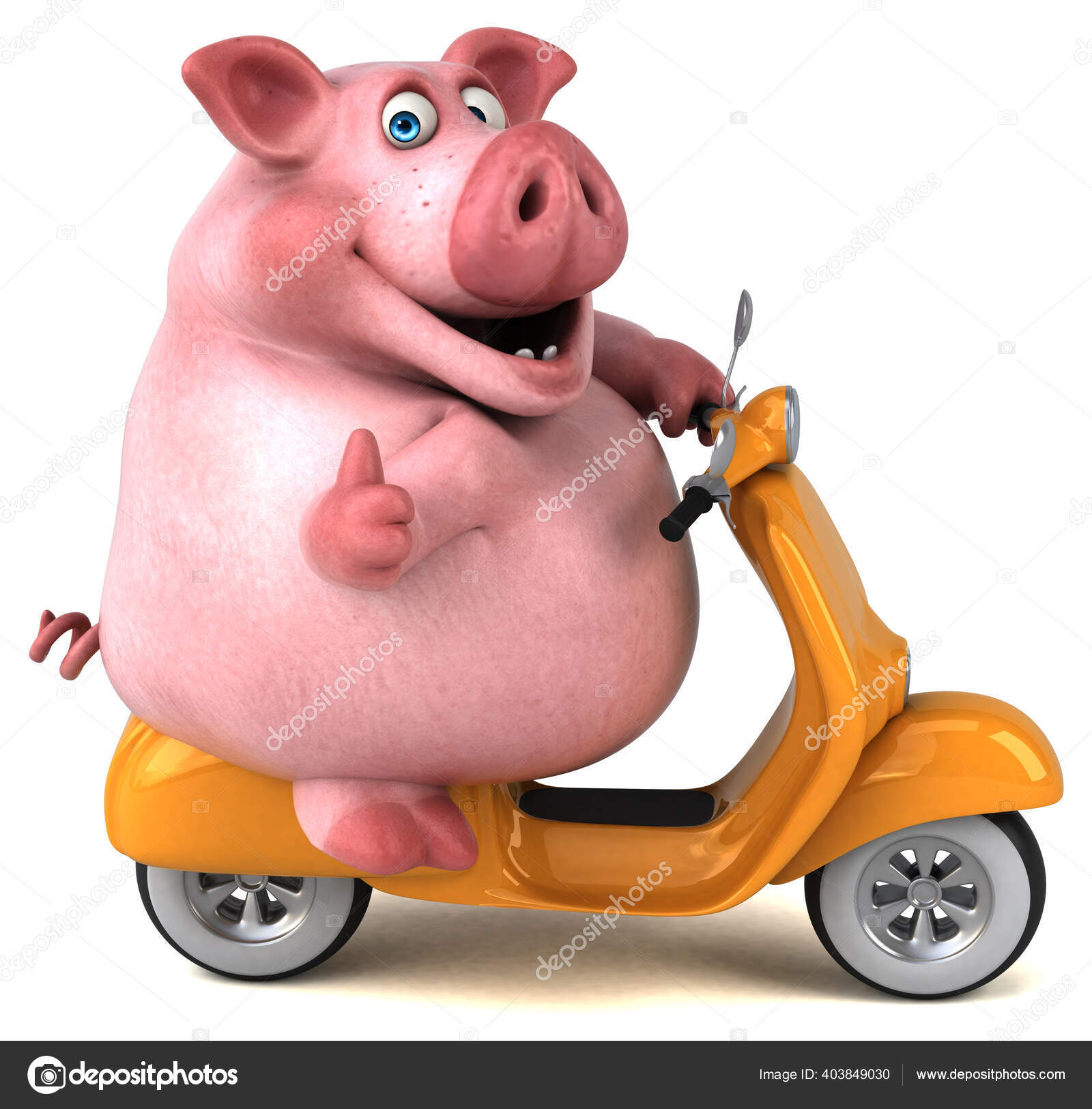 Веселый Пиг Скутере Принтер Стоковое Фото ©julos 403849030