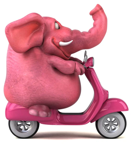 Elefante Divertido Scooter Ilustração — Fotografia de Stock