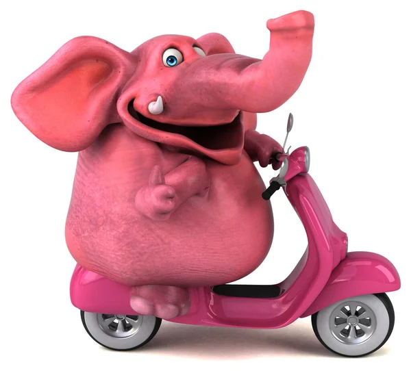 Elefante Divertido Scooter Ilustração — Fotografia de Stock