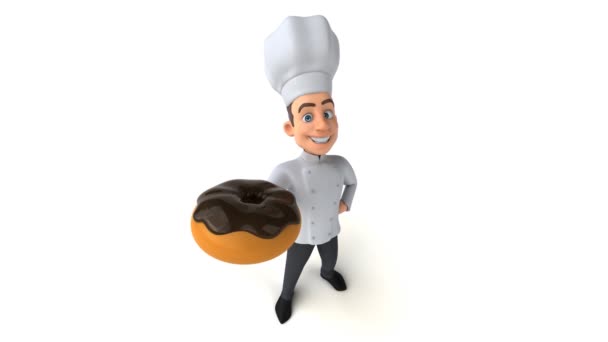 Spaßkoch Mit Donut — Stockvideo