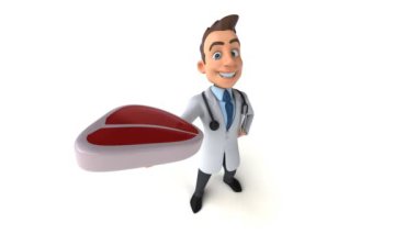 Et tutan eğlenceli doktor. 