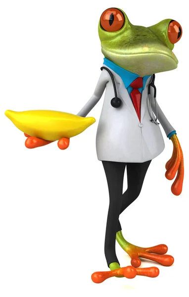 Frog Doctor Banana Illustration — Stock Photo, Image