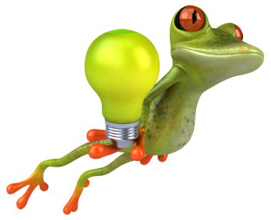 Lambalı eğlenceli kurbağa - 3D İllüstrasyon