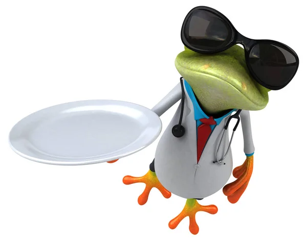 Frog Doctor Plate Illustration — Stock Photo, Image