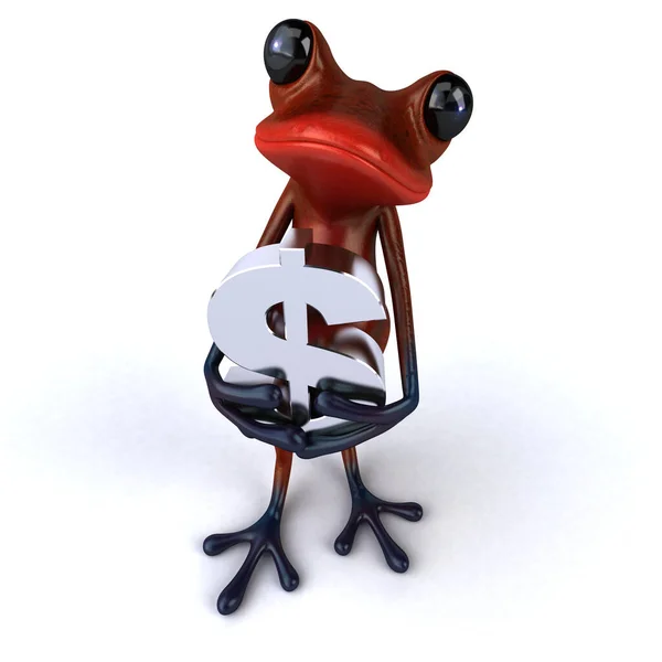 Fun Frog Dollar Illustration — Stock Photo, Image