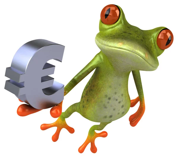 Fun Frog Euro Illustration — Stock Photo, Image