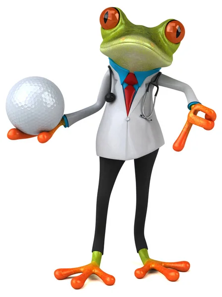 ボールとカエルの医者 3Dイラスト — ストック写真