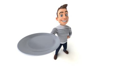 Üç boyutlu eğlenceli karikatür plakalı sıradan karakter 