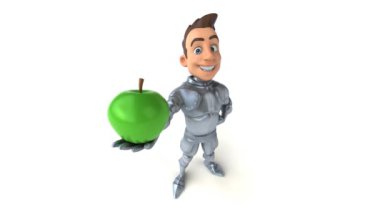 Elma tutan eğlenceli şövalye 