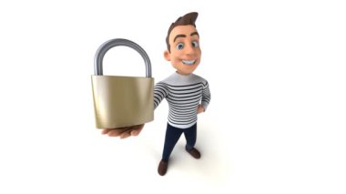 Kilitli eğlenceli 3D karikatür günlük karakter 