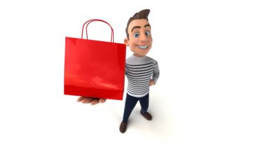 Eğlenceli 3 boyutlu karikatür günlük karakter alışverişi - 3 boyutlu animasyon 