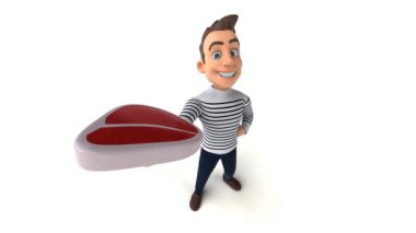 Eğlenceli 3D karikatür et ile gelişigüzel karakter 