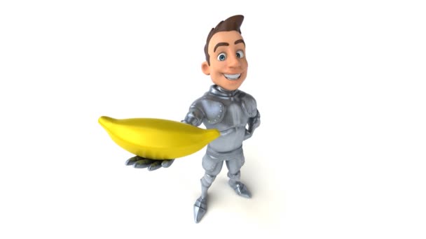 Personaggio Divertente Cartone Animato Con Banana — Video Stock