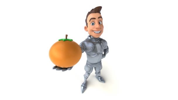 具有橙色 3D动画的卡通人物 — 图库视频影像