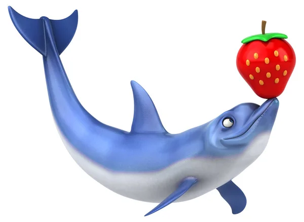 Fun Dolphin Φράουλα Εικονογράφηση — Φωτογραφία Αρχείου