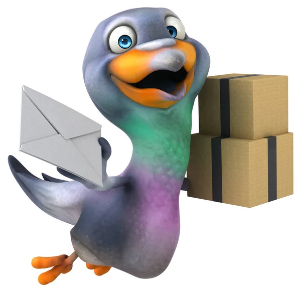 Fun Pigeon Boxes Illustration — Stock Photo, Image